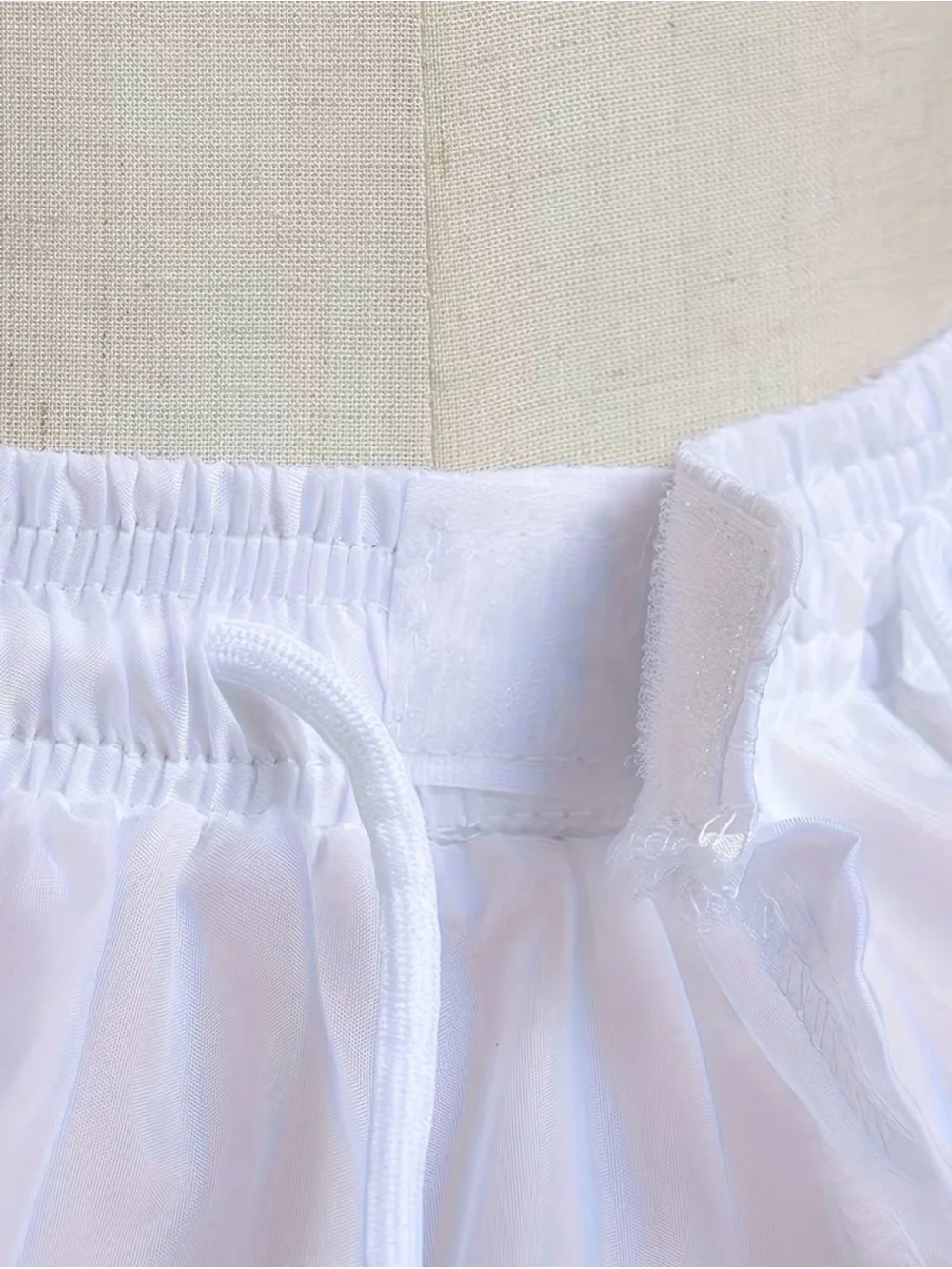 White Hooped Petticoat Skirt with Lace Trim